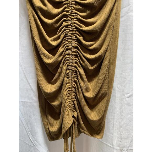 Forever 21 ruched, collared, short-sleeve mini dress. Brown Size Small - Picture 2 of 5